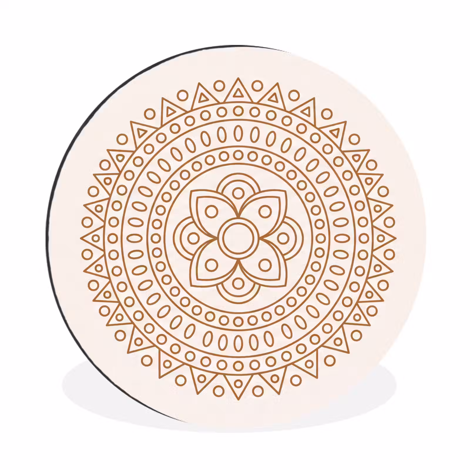Wandcirkel - Aluminium - Mandala - Geometrisch - Abstract - Oosters - Bruin — 1