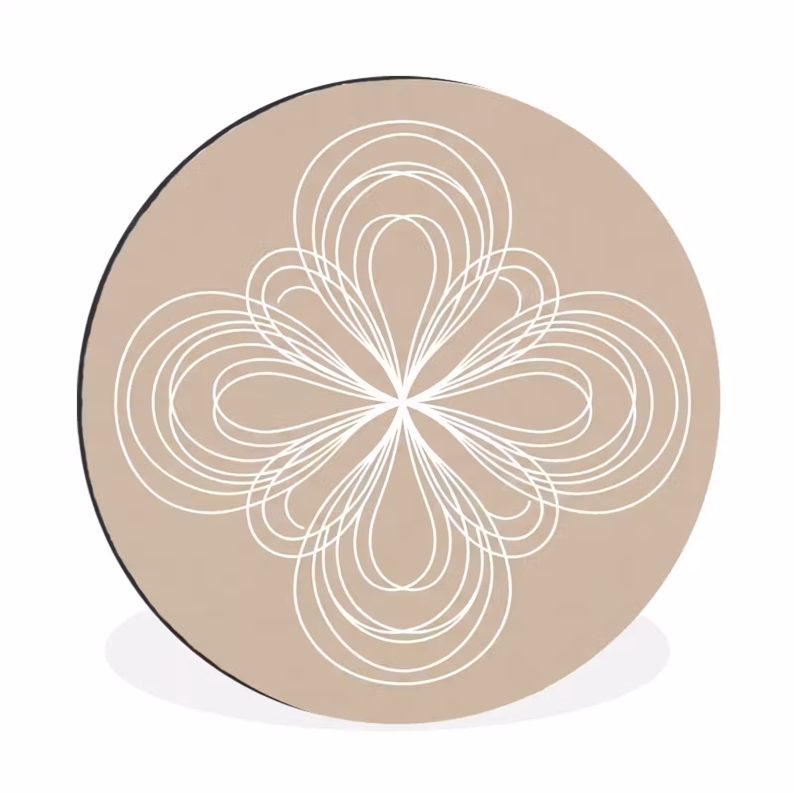 Wandcirkel - Aluminium - Patroon - Lijnen - Abstract - Minimalistisch - Beige — 1