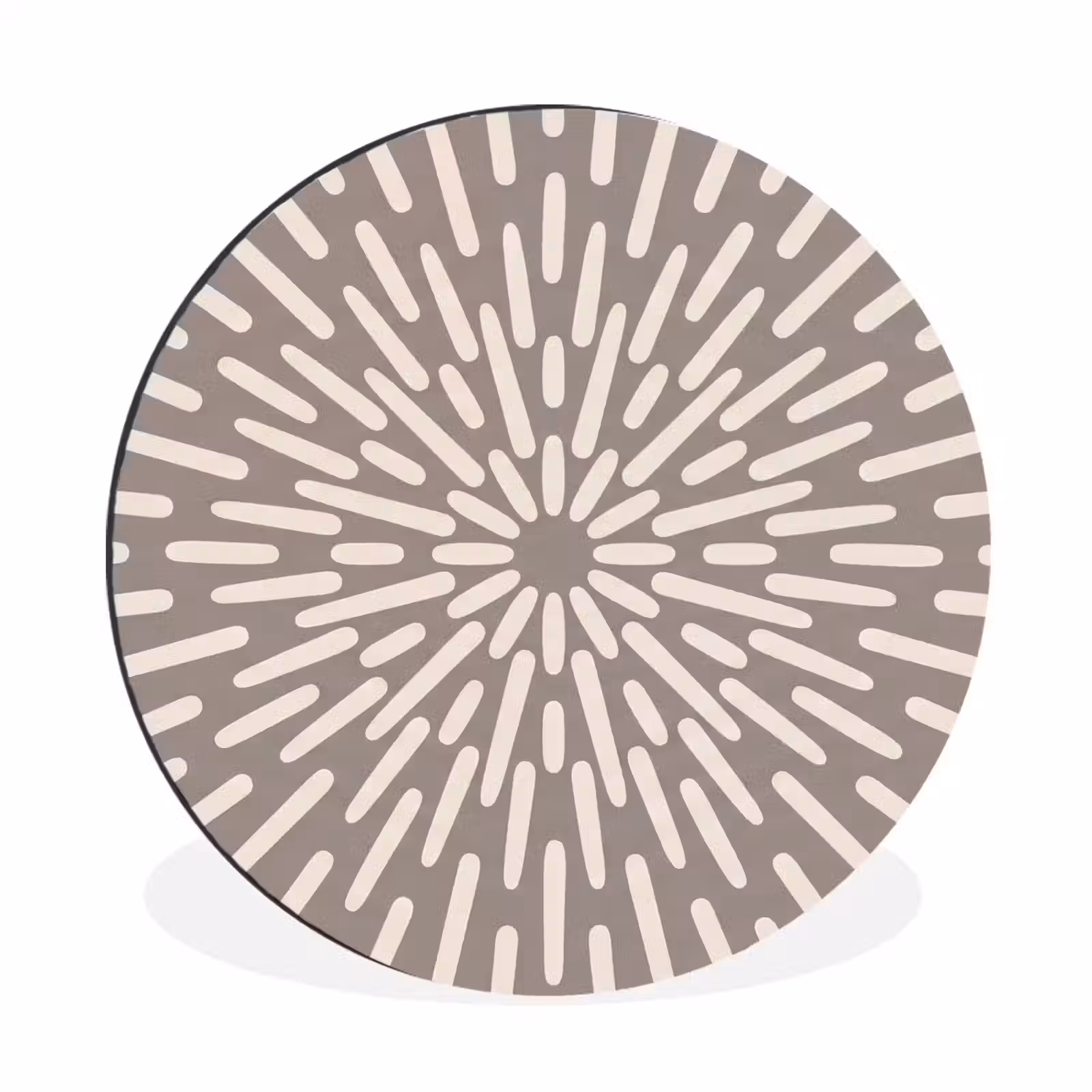 Wandcirkel - Aluminium - Patroon - Stralen - Abstract - Modern - Grijs — 1