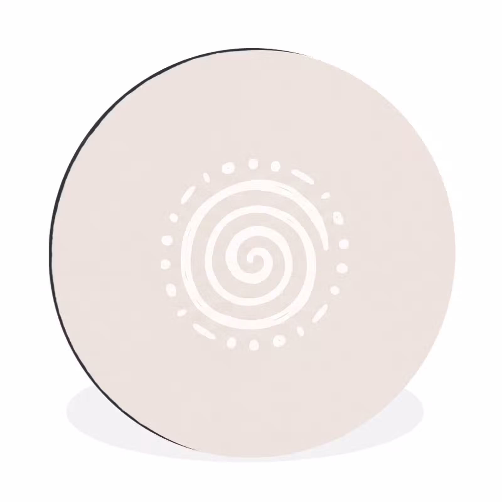 Wandcirkel - Aluminium - Symbool - Spiraal - Abstract - Minimalistisch - Beige — 1