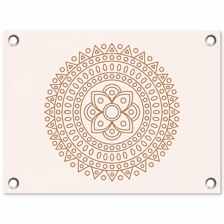 Tuinposter - Mandala - Geometrisch - Abstract - Oosters - Bruin — 1