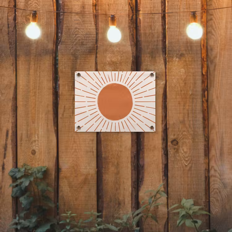 Tuinposter - Zon - Stralen - Abstract - Terracotta - Modern — 2