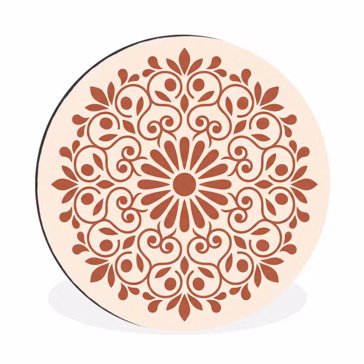 Wandcirkel - Aluminium - Decoratie - Cirkel - Symmetrisch - Modern - Roodbruin — 1