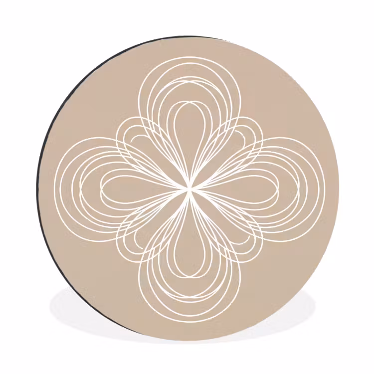 Wandcirkel - Aluminium - Patroon - Lijnen - Abstract - Minimalistisch - Beige — 1