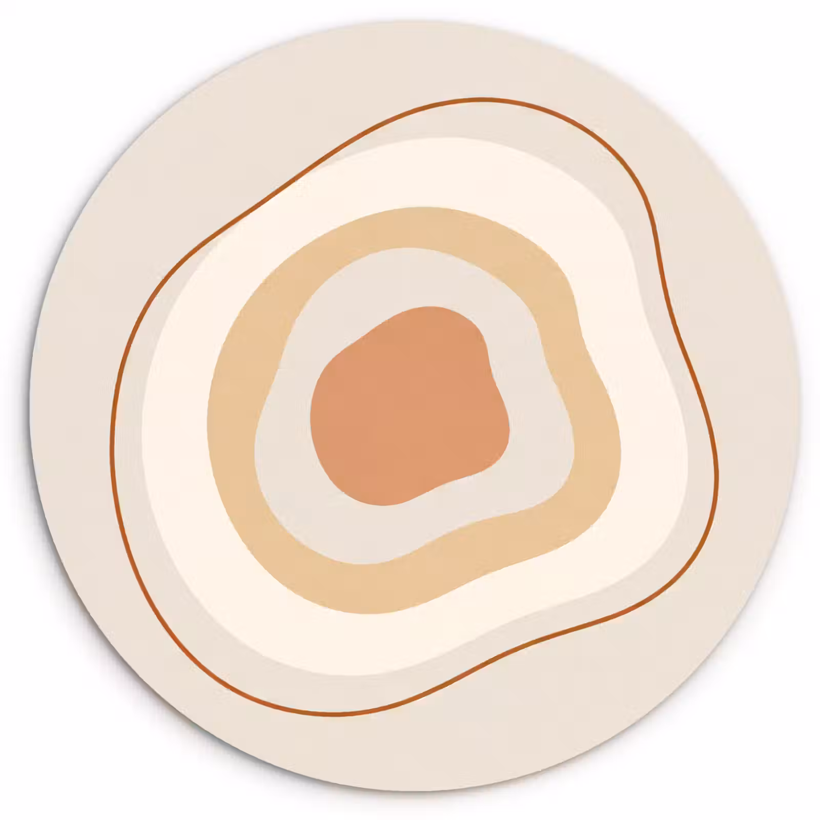 Wandcirkel - Glas - Abstract - Organisch - Modern - Beige - Kunst — 1