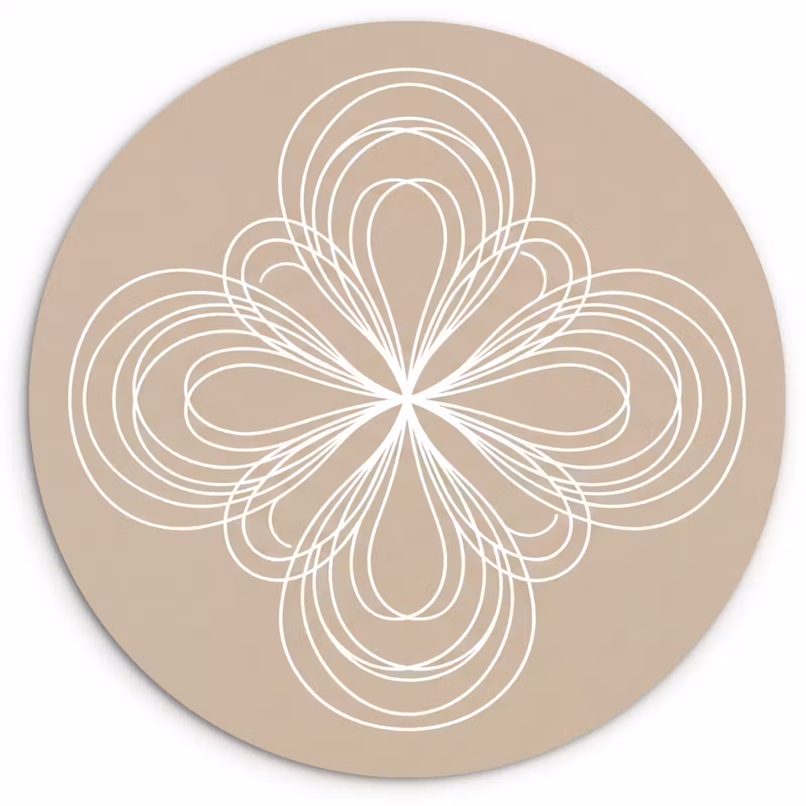 Wandcirkel - Glas - Patroon - Lijnen - Abstract - Minimalistisch - Beige — 1