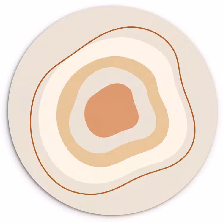 Wandcirkel - Glas - Abstract - Organisch - Modern - Beige - Kunst — 1