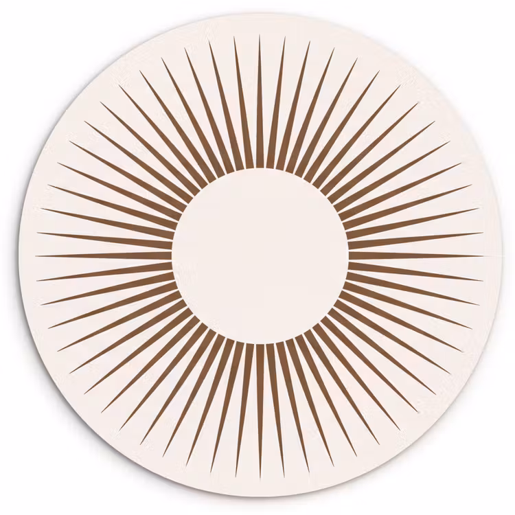 Wandcirkel - Glas - Abstract - Zon - Symbool - Modern - Beige — 1