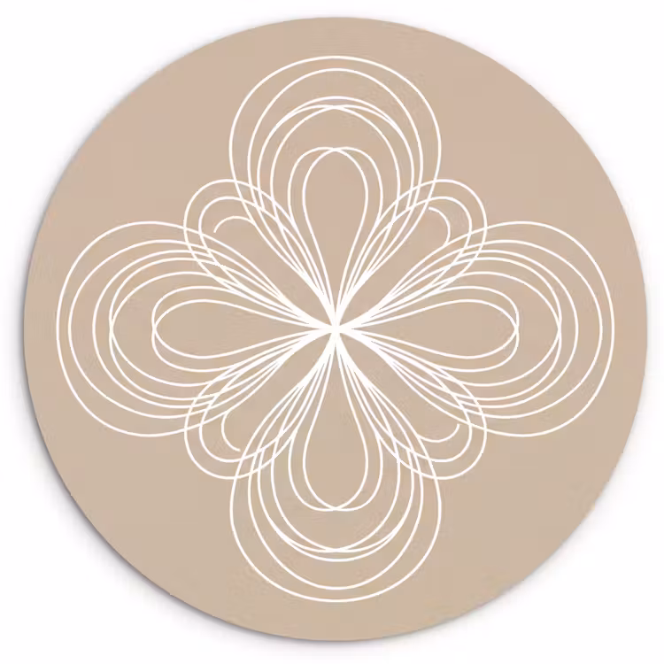 Wandcirkel - Glas - Patroon - Lijnen - Abstract - Minimalistisch - Beige — 1