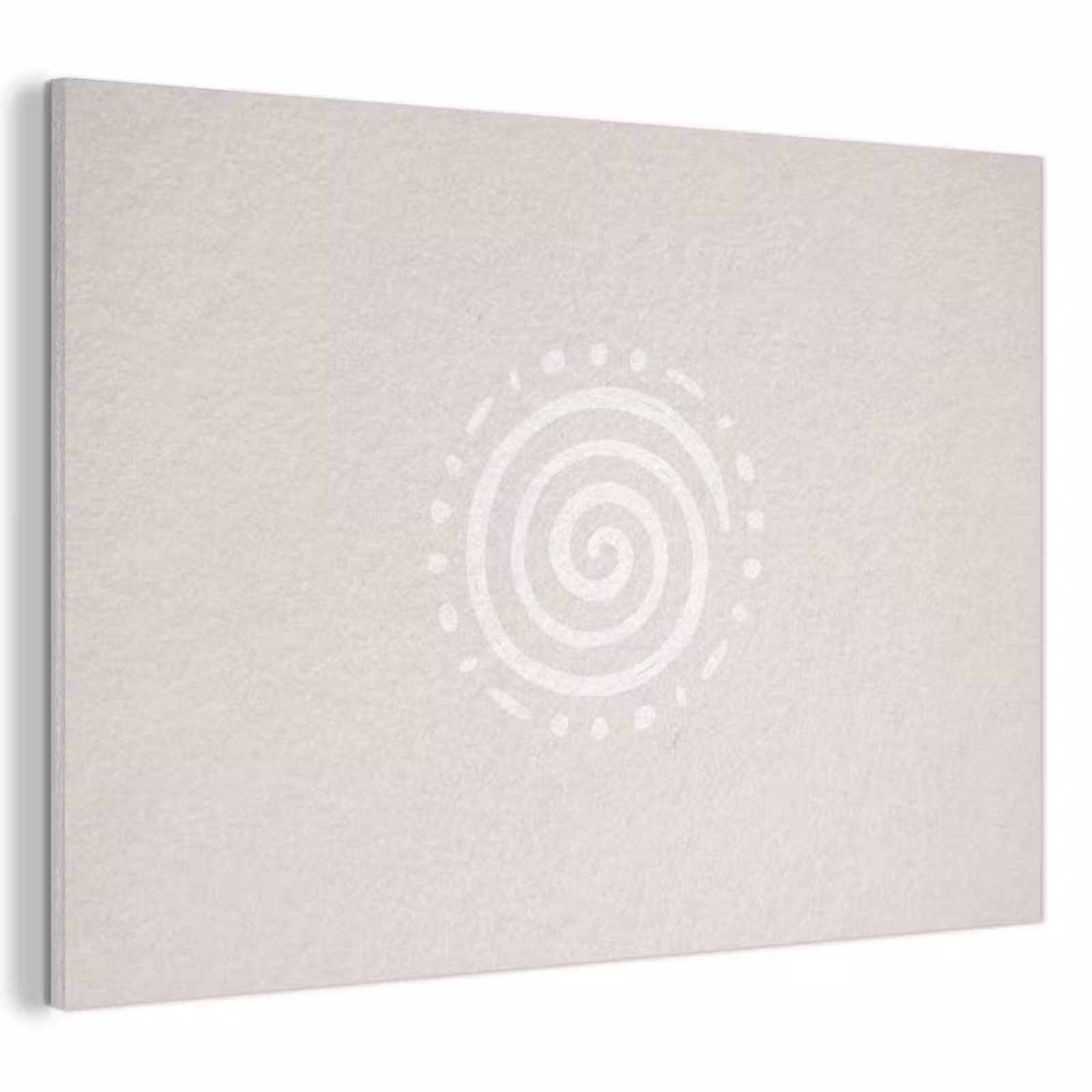 Akoestisch schilderij - Symbool - Spiraal - Abstract - Minimalistisch - Beige — 1