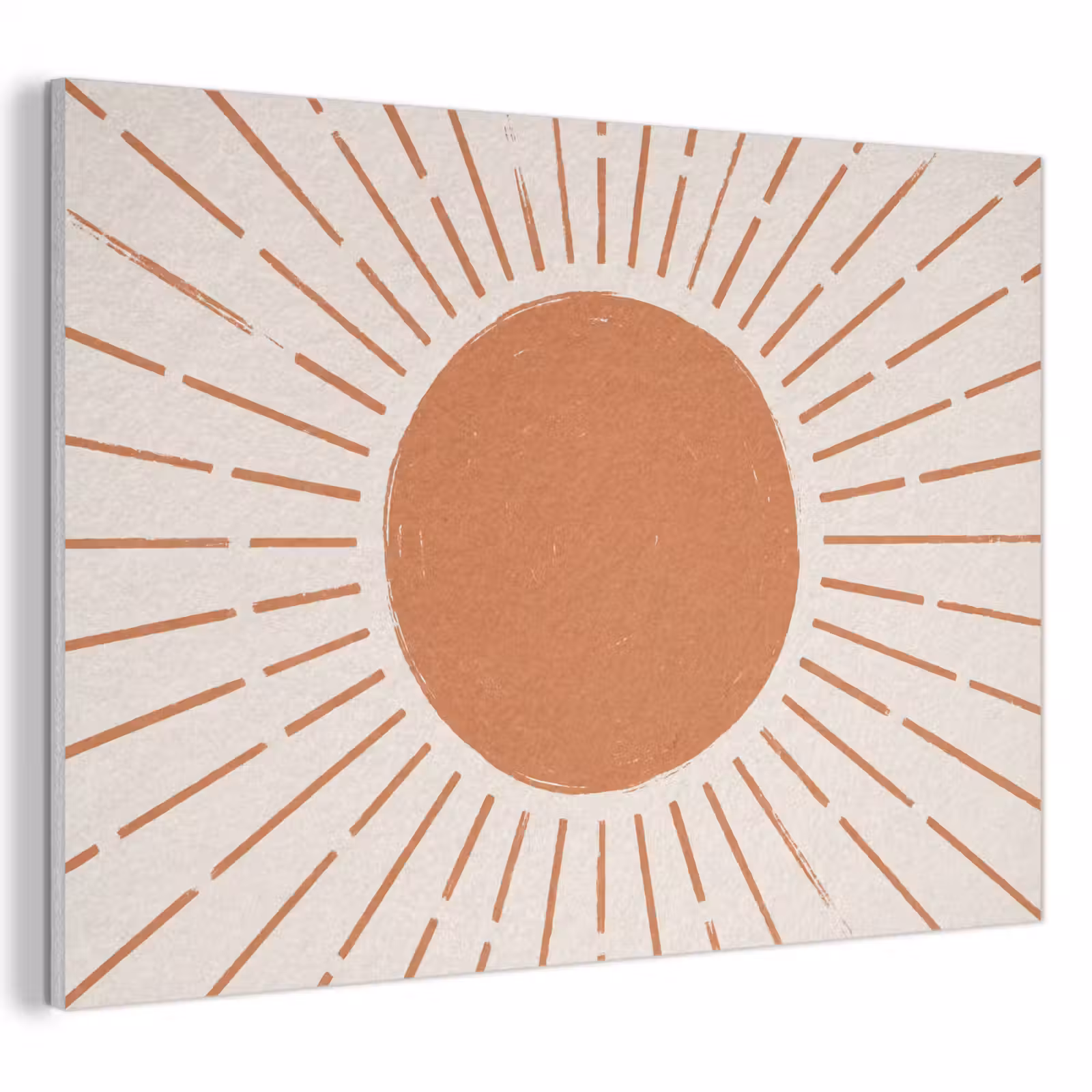 Akoestisch schilderij - Zon - Stralen - Abstract - Terracotta - Modern — 1