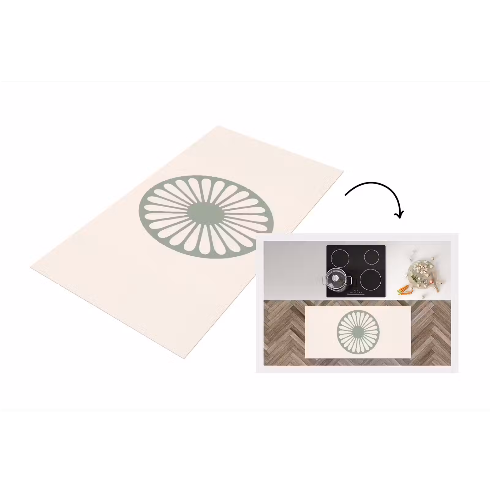 Keukenloper - Abstract - Patroon - Radiaal - Modern - Groen — 1