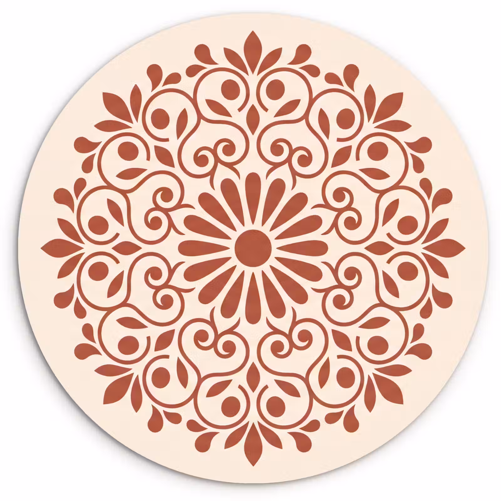 Wandcirkel - Glas - Decoratie - Cirkel - Symmetrisch - Modern - Roodbruin — 1