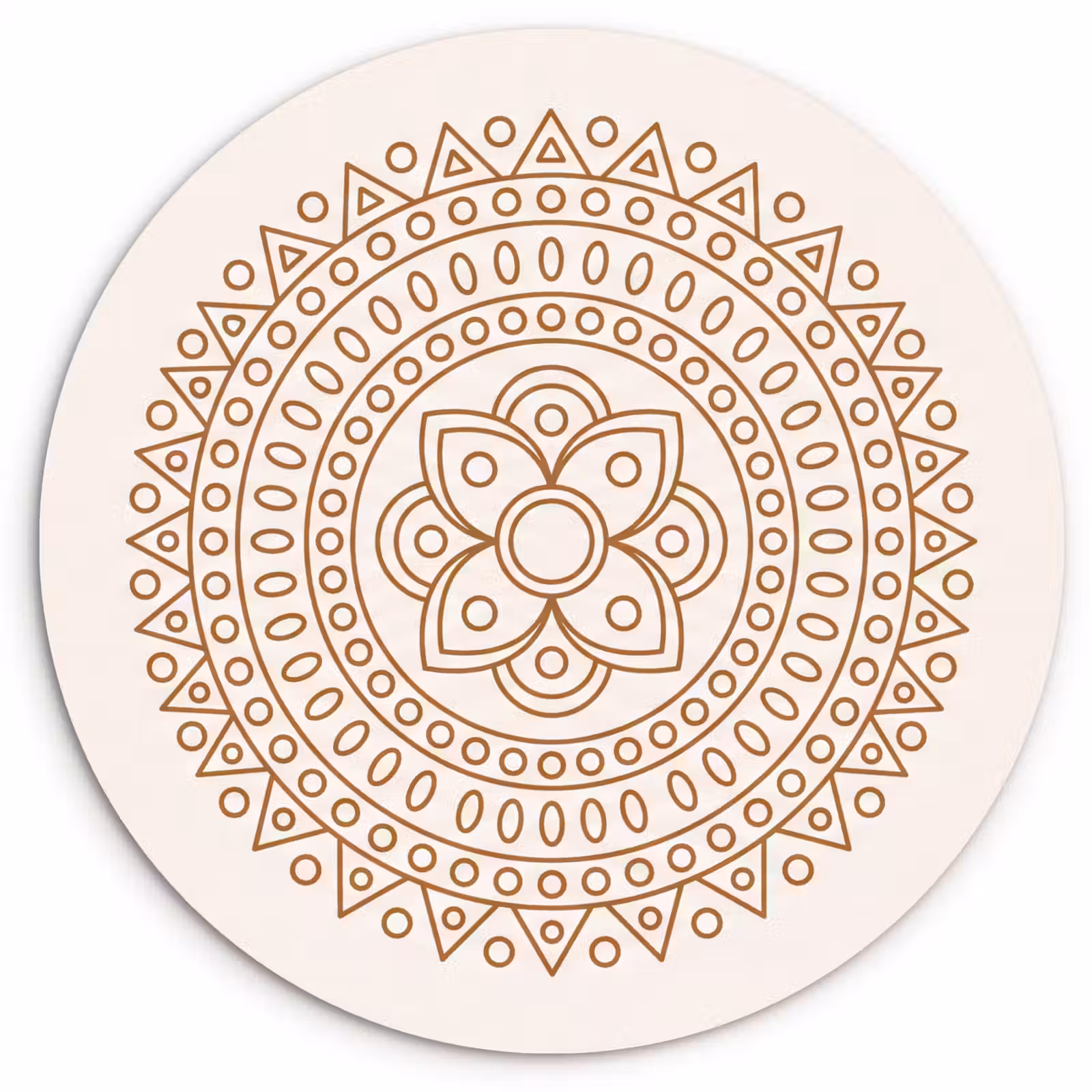 Wandcirkel - Glas - Mandala - Geometrisch - Abstract - Oosters - Bruin — 1