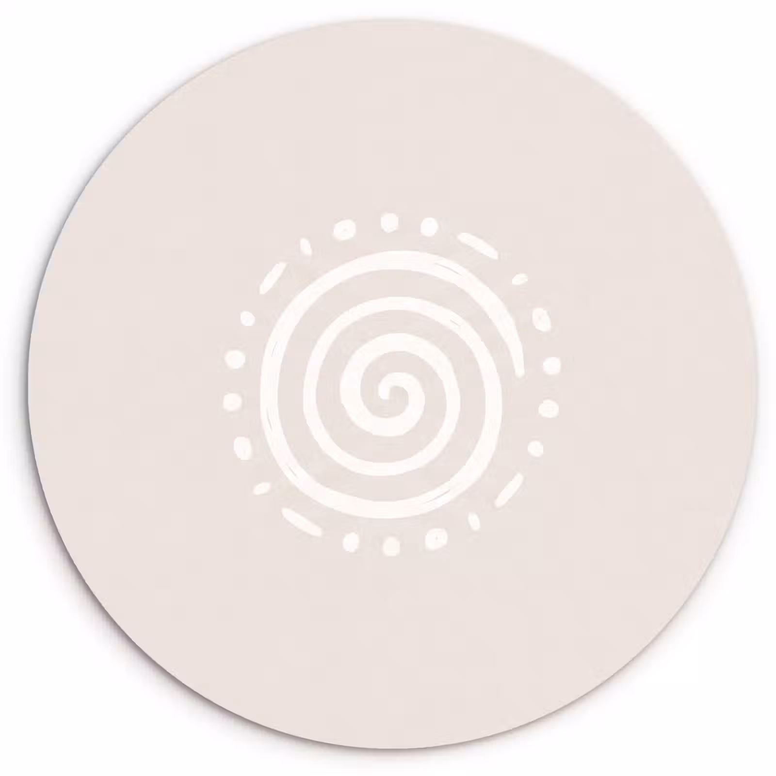 Wandcirkel - Glas - Symbool - Spiraal - Abstract - Minimalistisch - Beige — 1