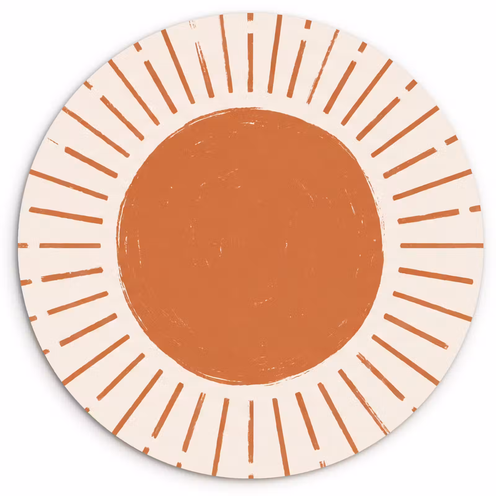 Wandcirkel - Glas - Zon - Stralen - Abstract - Terracotta - Modern — 1