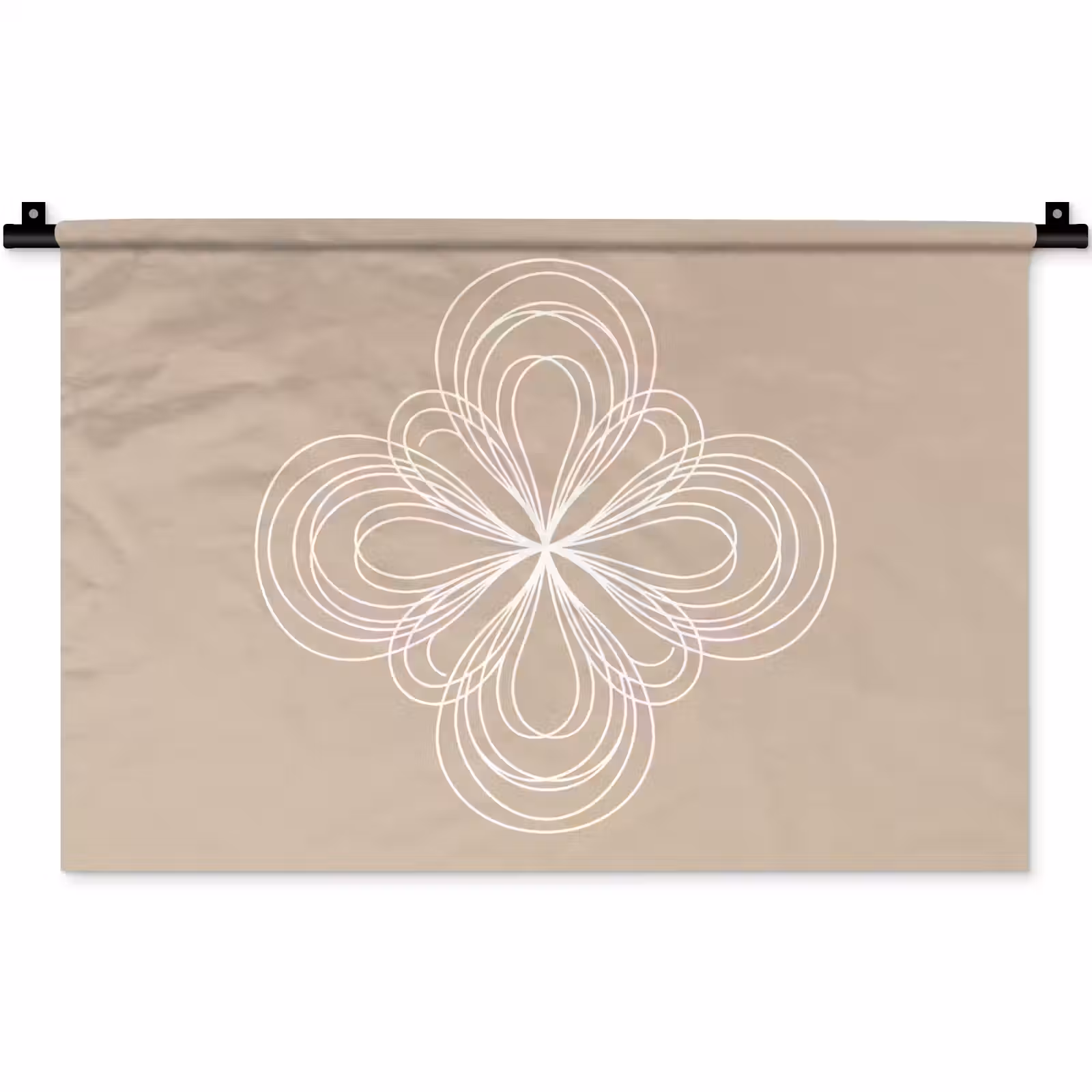 Wandkleed - Patroon - Lijnen - Abstract - Minimalistisch - Beige — 1