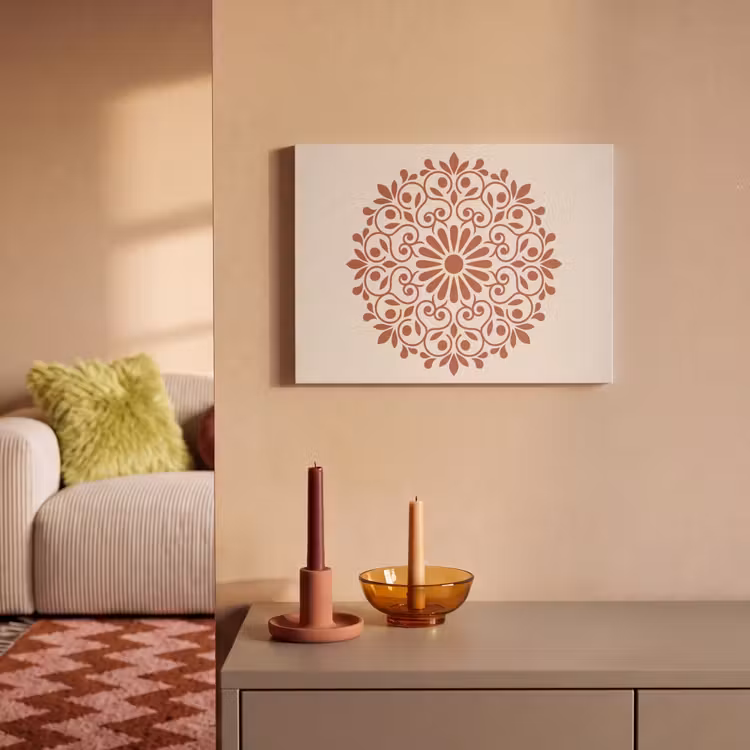Akoestisch schilderij - Decoratie - Cirkel - Symmetrisch - Modern - Roodbruin — 2