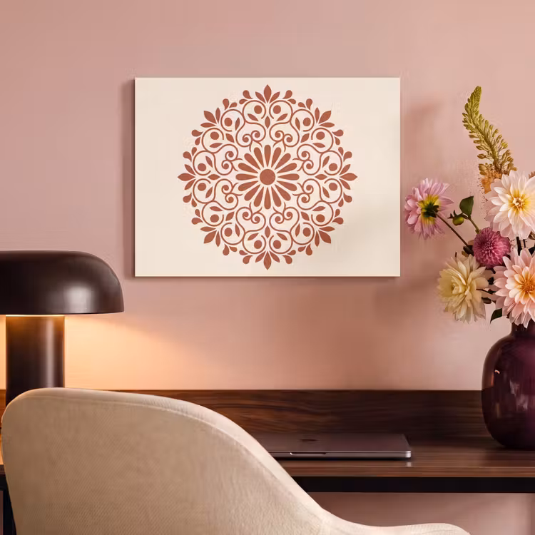 Akoestisch schilderij - Decoratie - Cirkel - Symmetrisch - Modern - Roodbruin — 6