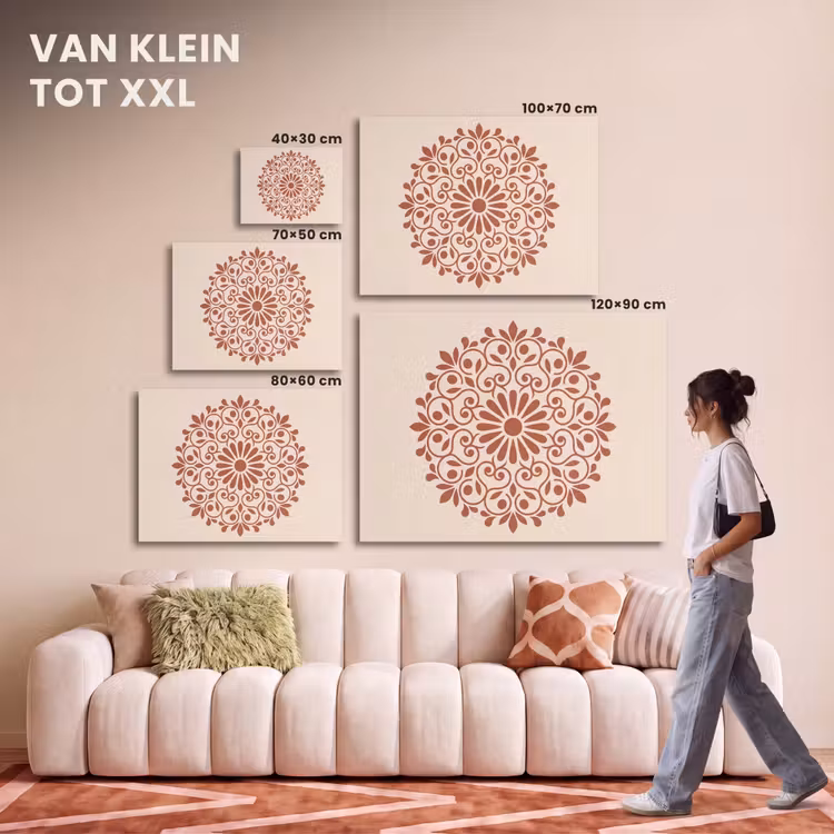 Akoestisch schilderij - Decoratie - Cirkel - Symmetrisch - Modern - Roodbruin — 7
