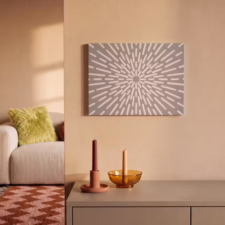 Akoestisch schilderij - Patroon - Stralen - Abstract - Modern - Grijs — 2