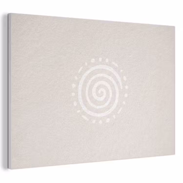 Akoestisch schilderij - Symbool - Spiraal - Abstract - Minimalistisch - Beige — 1
