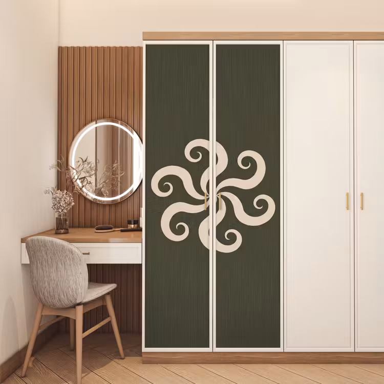 Deursticker - Patroon - Spiraal - Abstract - Modern - Groen — 5