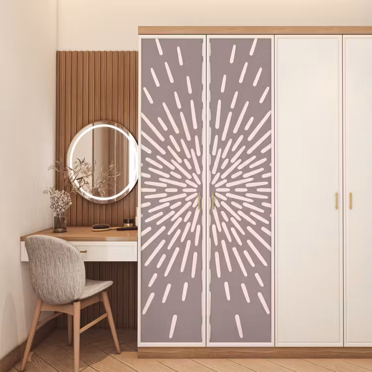 Deursticker - Patroon - Stralen - Abstract - Modern - Grijs — 5