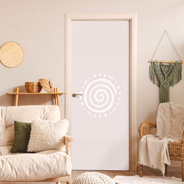 Deursticker - Symbool - Spiraal - Abstract - Minimalistisch - Beige — 4
