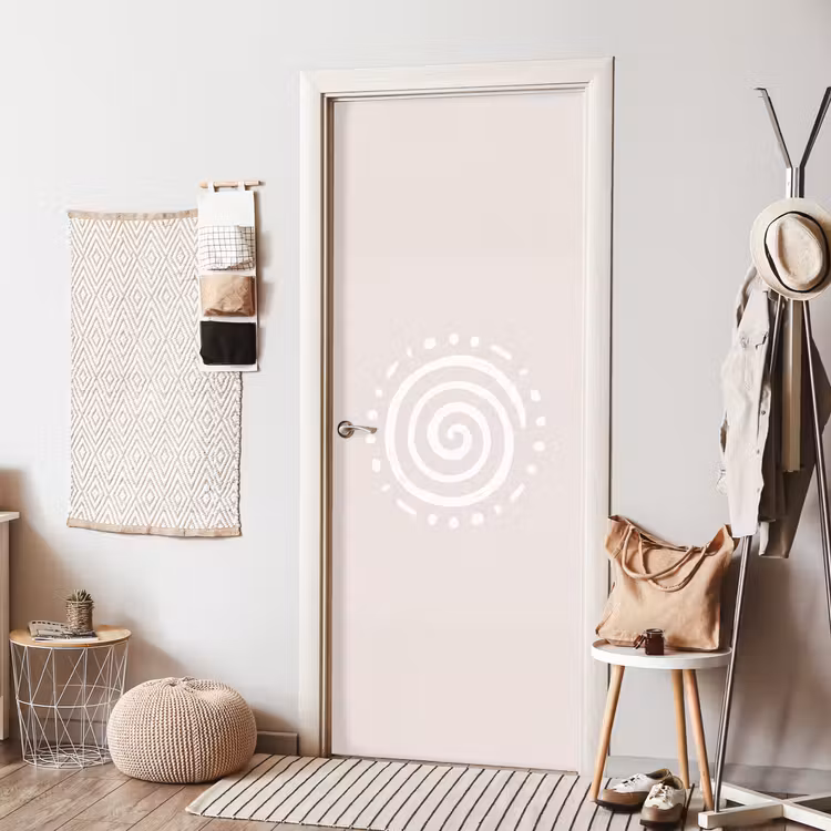 Deursticker - Symbool - Spiraal - Abstract - Minimalistisch - Beige — 8