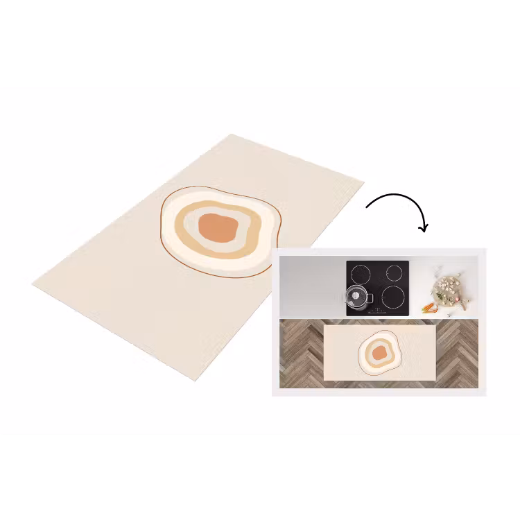 Keukenloper - Abstract - Organisch - Modern - Beige - Kunst — 1