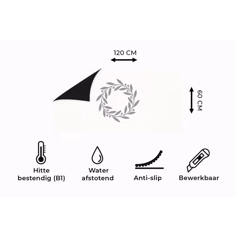 Keukenloper - Krans - Bladeren - Natuur - Minimalistisch - Grijs — 5