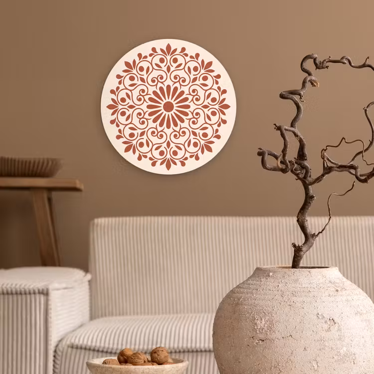 Wandcirkel - Glas - Decoratie - Cirkel - Symmetrisch - Modern - Roodbruin — 2