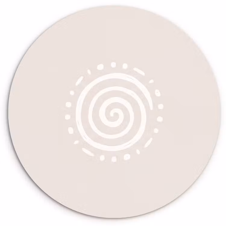 Wandcirkel - Glas - Symbool - Spiraal - Abstract - Minimalistisch - Beige — 1