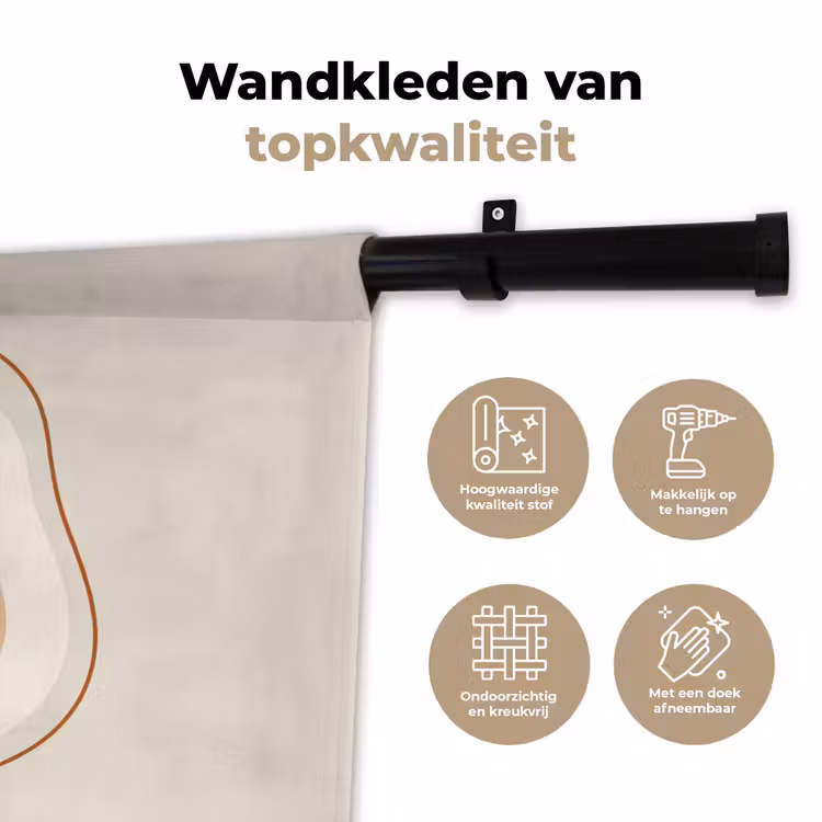 Wandkleed - Abstract - Organisch - Modern - Beige - Kunst — 3