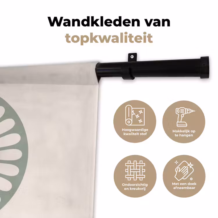Wandkleed - Abstract - Patroon - Radiaal - Modern - Groen — 3