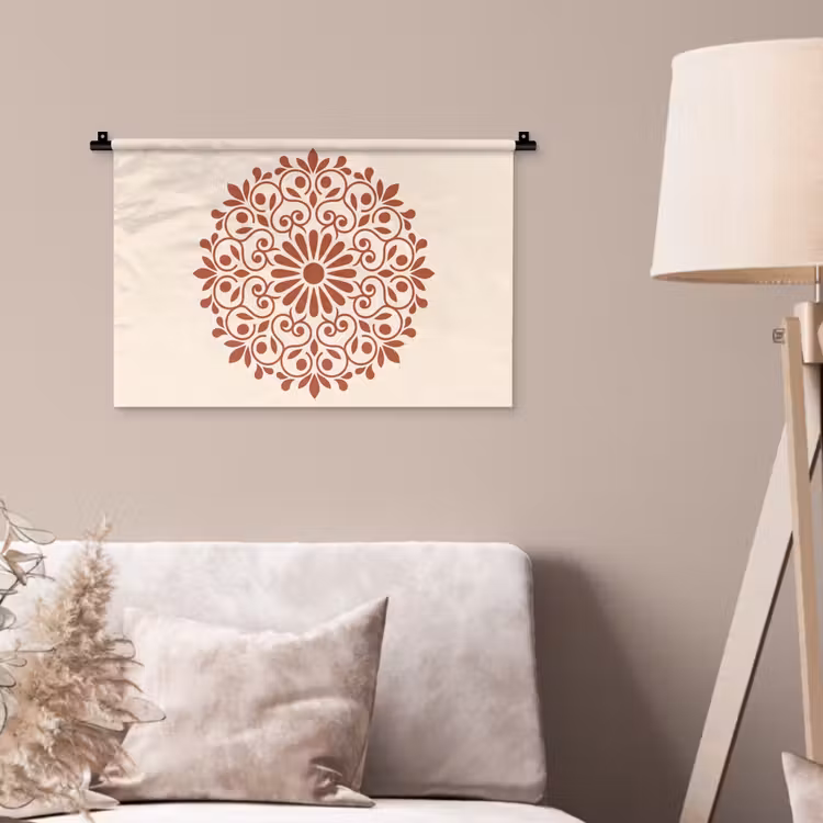 Wandkleed - Decoratie - Cirkel - Symmetrisch - Modern - Roodbruin — 2
