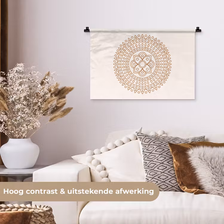 Wandkleed - Mandala - Geometrisch - Abstract - Oosters - Bruin — 4
