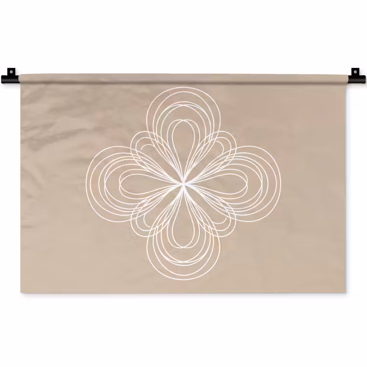 Wandkleed - Patroon - Lijnen - Abstract - Minimalistisch - Beige — 1