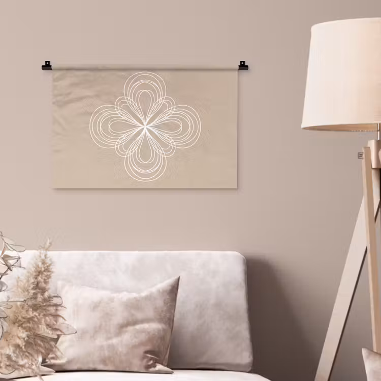 Wandkleed - Patroon - Lijnen - Abstract - Minimalistisch - Beige — 2