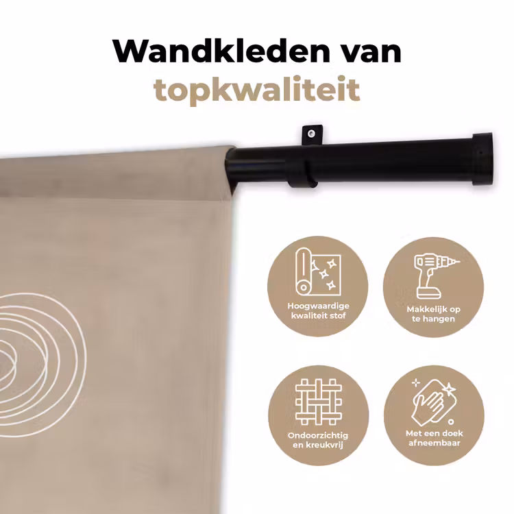 Wandkleed - Patroon - Lijnen - Abstract - Minimalistisch - Beige — 3