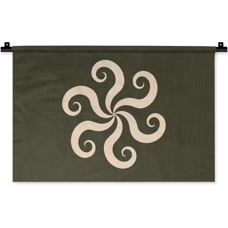 Wandkleed - Patroon - Spiraal - Abstract - Modern - Groen — 1