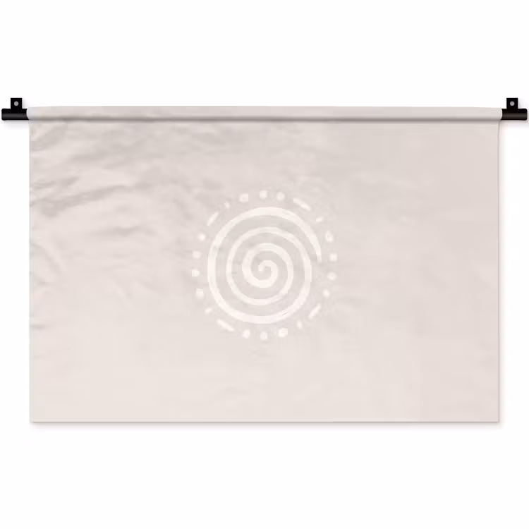 Wandkleed - Symbool - Spiraal - Abstract - Minimalistisch - Beige — 1