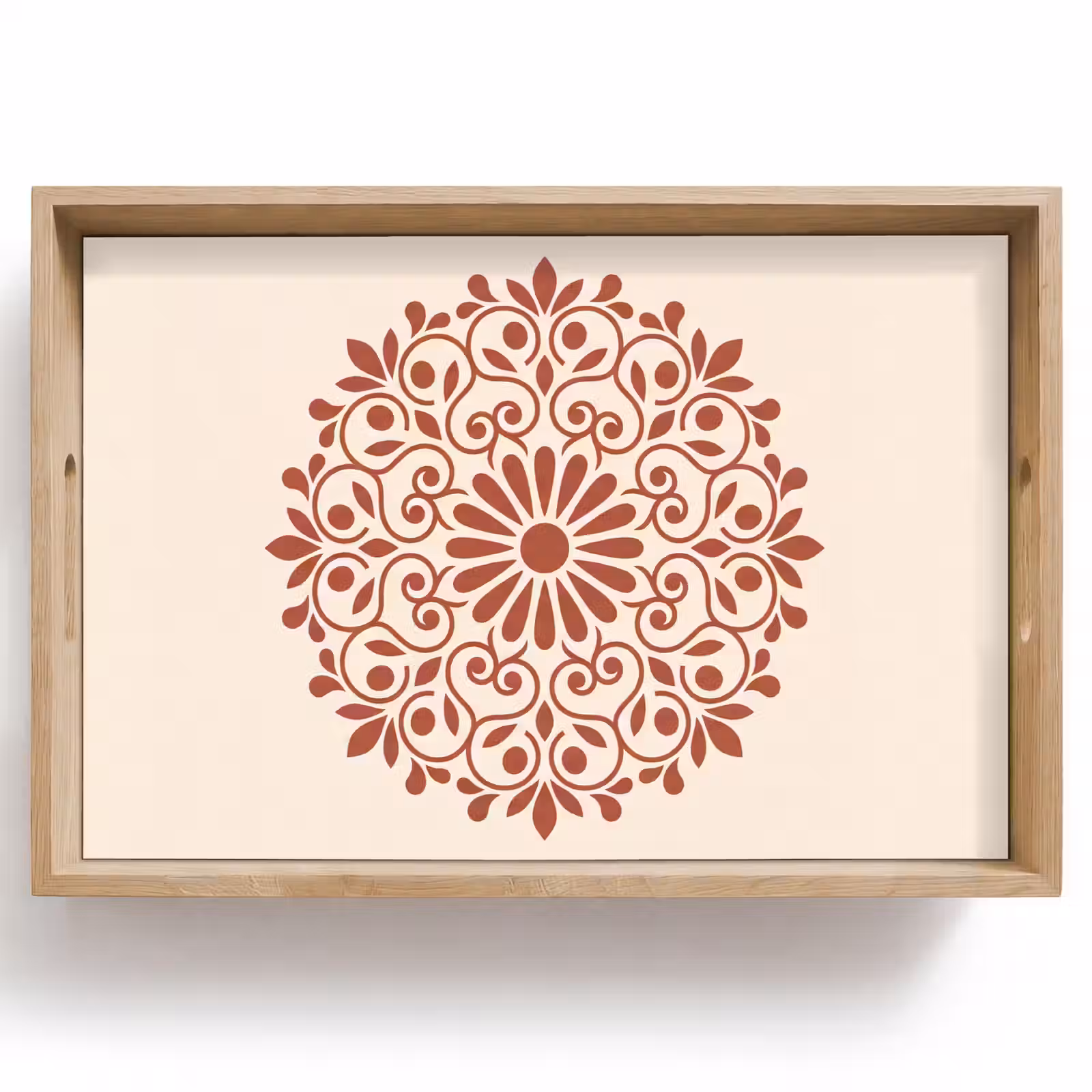 Dienblad - Decoratie - Cirkel - Symmetrisch - Modern - Roodbruin — 1