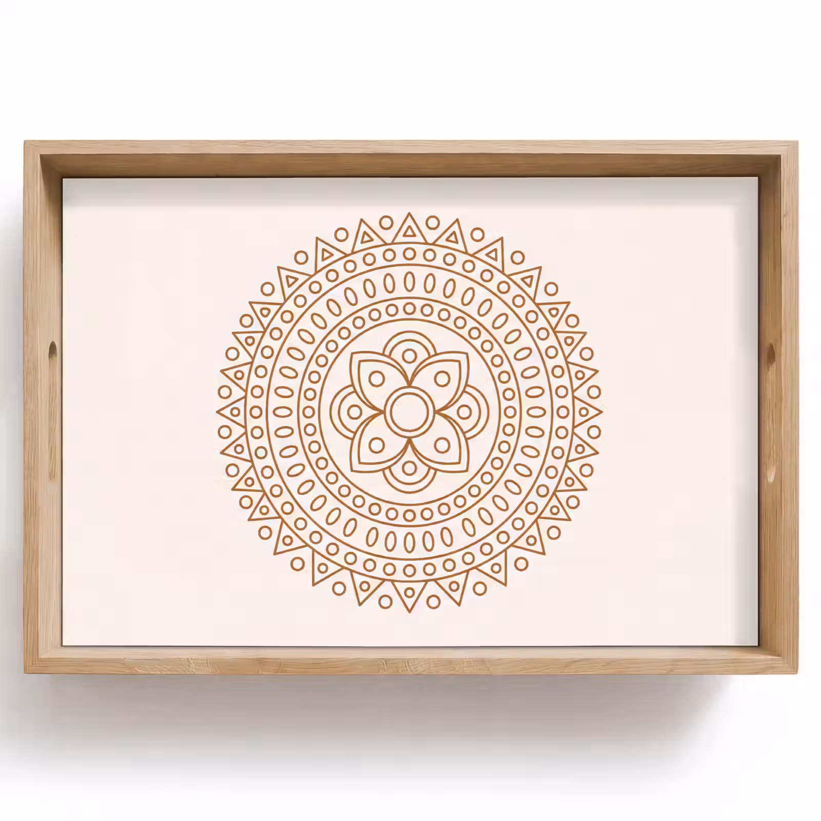 Dienblad - Mandala - Geometrisch - Abstract - Oosters - Bruin — 1