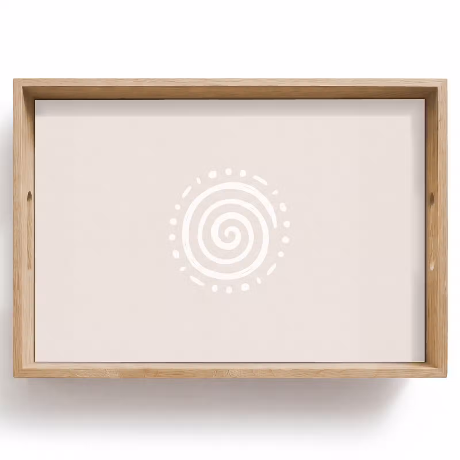 Dienblad - Symbool - Spiraal - Abstract - Minimalistisch - Beige — 1