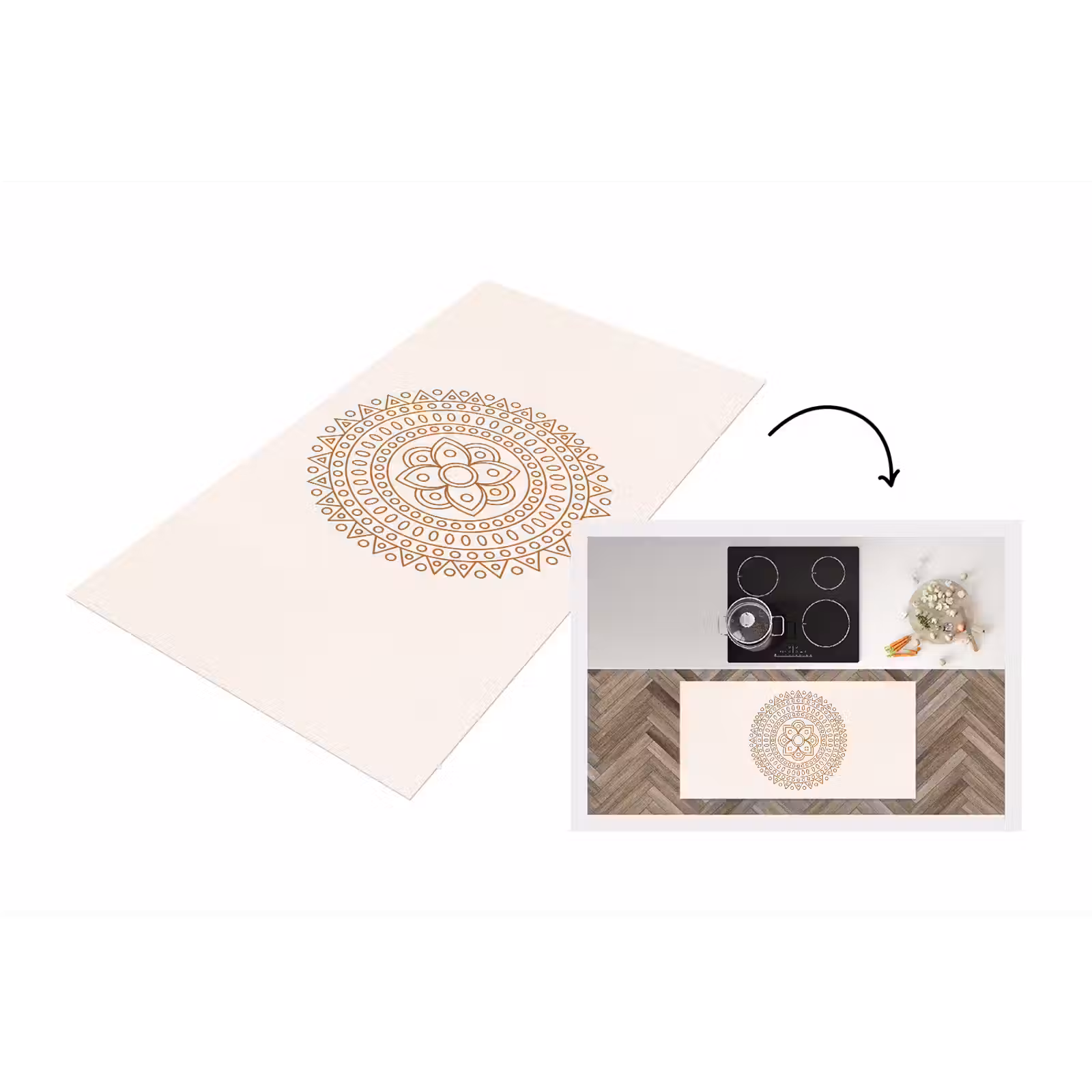 Keukenloper - Mandala - Geometrisch - Abstract - Oosters - Bruin — 1
