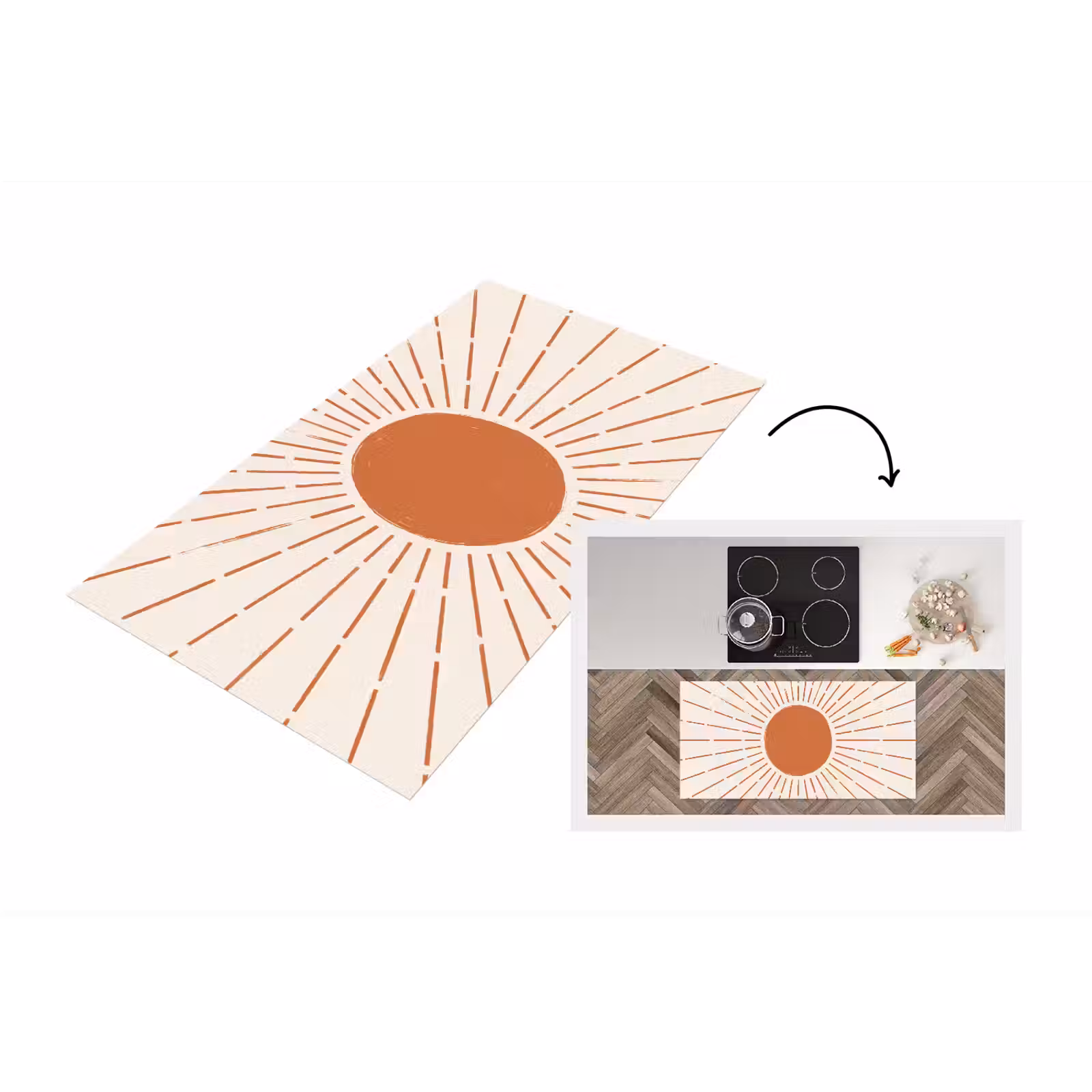 Keukenloper - Zon - Stralen - Abstract - Terracotta - Modern — 1