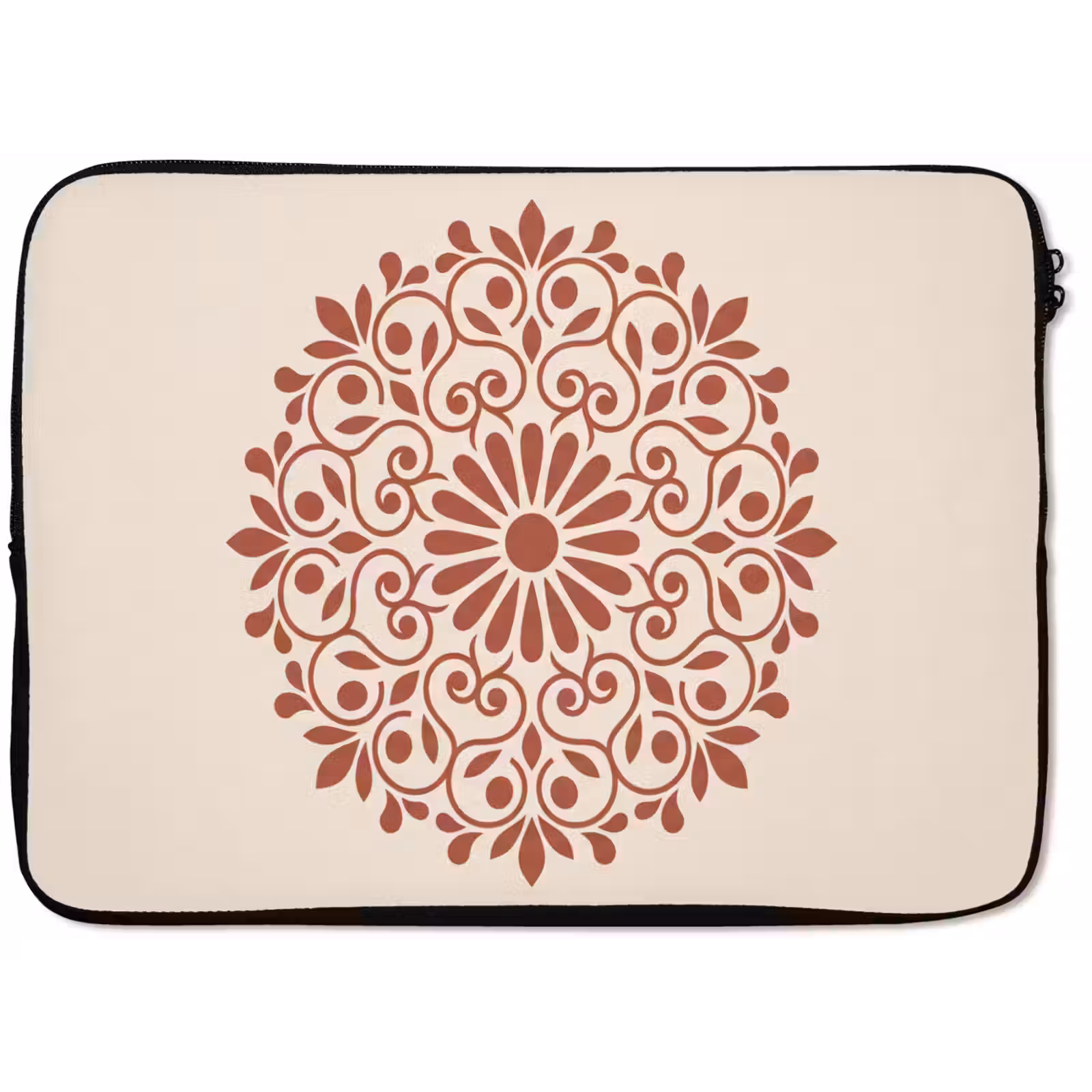 Laptophoes - Decoratie - Cirkel - Symmetrisch - Modern - Roodbruin — 1