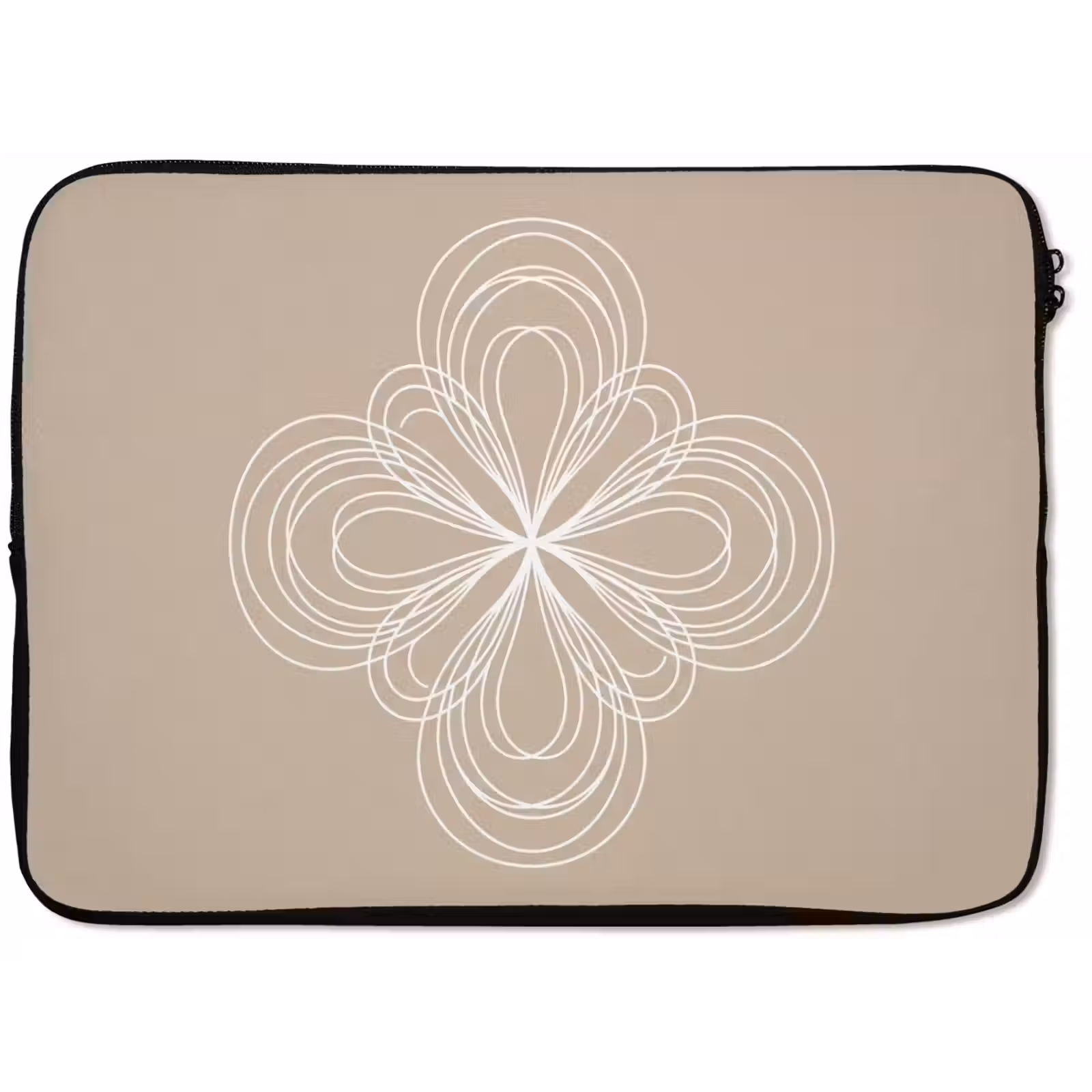 Laptophoes - Patroon - Lijnen - Abstract - Minimalistisch - Beige — 1